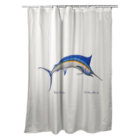 BETSY DRAKE Betsy Drake SH015C 70 x 72 in. Blue Marlin Shower Curtain SH015C